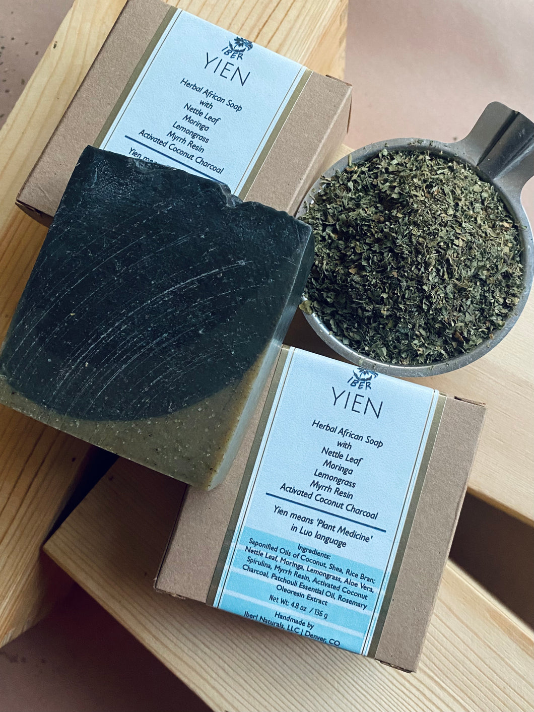 Nettle Herbal Soap with Myrrh Patchouli Charcoal | Detox & Renew YIEN