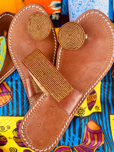 Ninsiima Tanzania Coastal Maasai Beaded Sandals with FREE Tote Bag